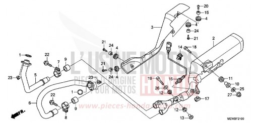 SILENCIEUX D'ECHAPPEMENT NT700VAB de 2011